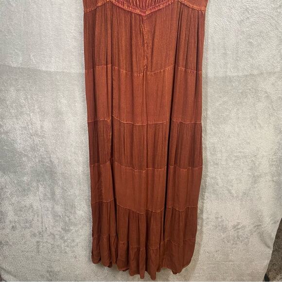 Boho Maxi Dress Small Embroidered Tiered Forest Fairy Grunge Goblin Granola - Picture 6 of 9